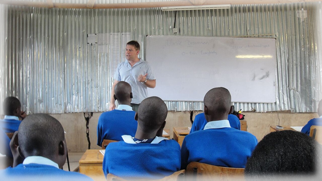 A Danish teacher teaches Kenyan students about Denmark as he also learns more about Kenya